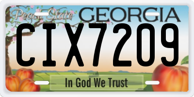 GA license plate CIX7209