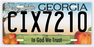 GA license plate CIX7210