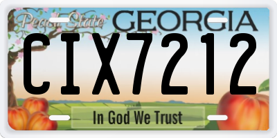 GA license plate CIX7212
