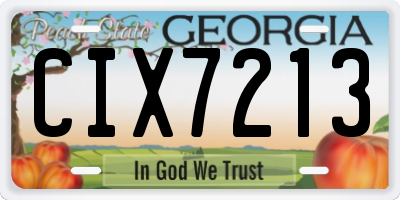 GA license plate CIX7213