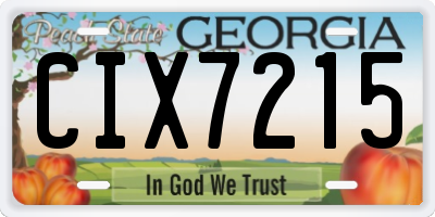 GA license plate CIX7215