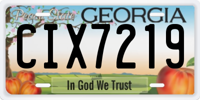 GA license plate CIX7219