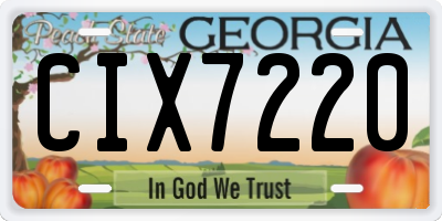 GA license plate CIX7220