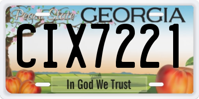 GA license plate CIX7221