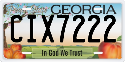 GA license plate CIX7222
