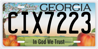 GA license plate CIX7223