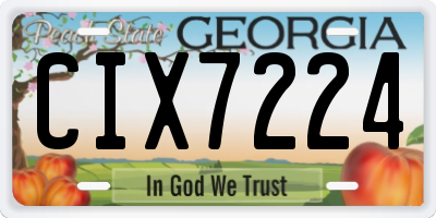 GA license plate CIX7224