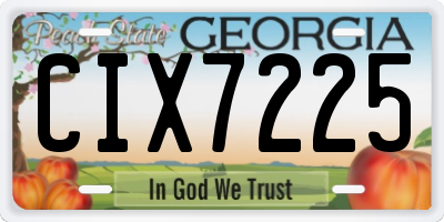 GA license plate CIX7225