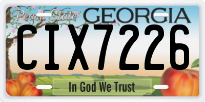 GA license plate CIX7226