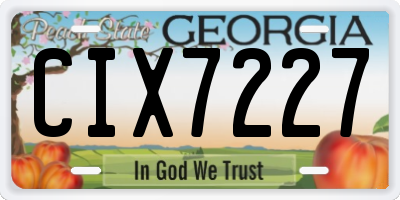GA license plate CIX7227