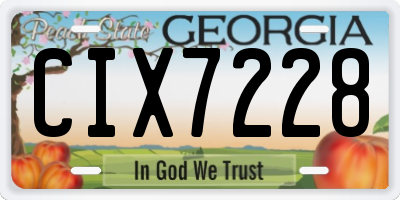 GA license plate CIX7228