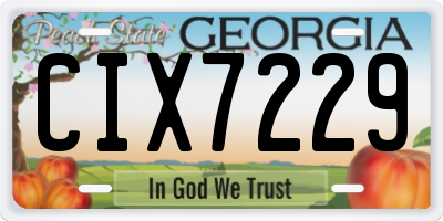 GA license plate CIX7229