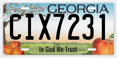 GA license plate CIX7231