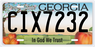 GA license plate CIX7232
