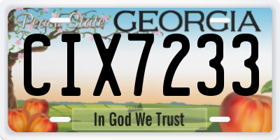 GA license plate CIX7233