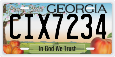 GA license plate CIX7234