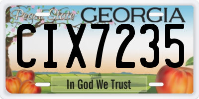 GA license plate CIX7235