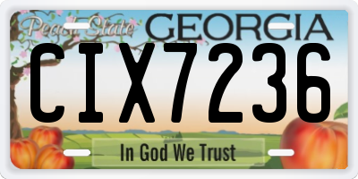 GA license plate CIX7236