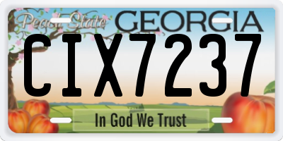 GA license plate CIX7237