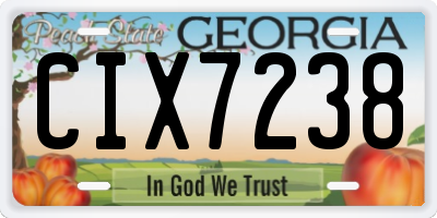 GA license plate CIX7238