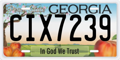 GA license plate CIX7239