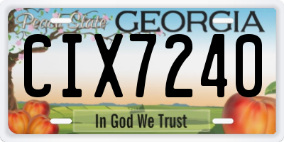 GA license plate CIX7240