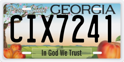 GA license plate CIX7241