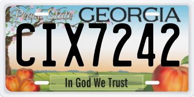 GA license plate CIX7242