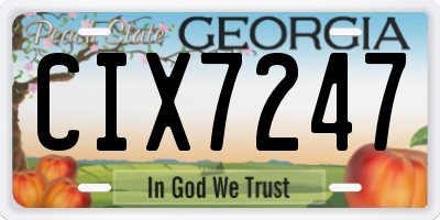 GA license plate CIX7247