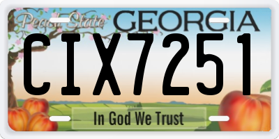 GA license plate CIX7251