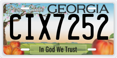 GA license plate CIX7252
