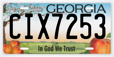 GA license plate CIX7253