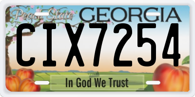 GA license plate CIX7254
