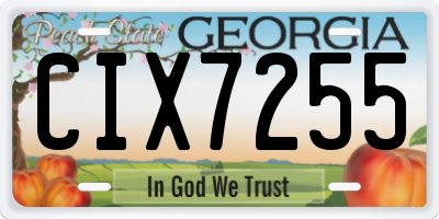 GA license plate CIX7255