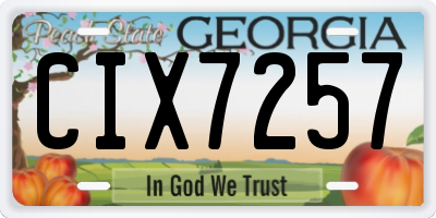 GA license plate CIX7257