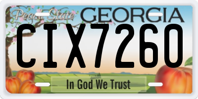 GA license plate CIX7260