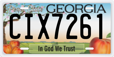 GA license plate CIX7261