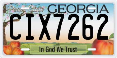 GA license plate CIX7262