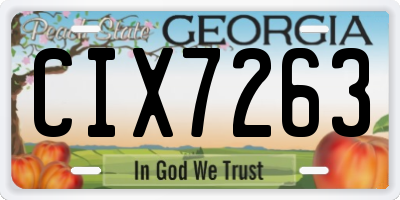 GA license plate CIX7263