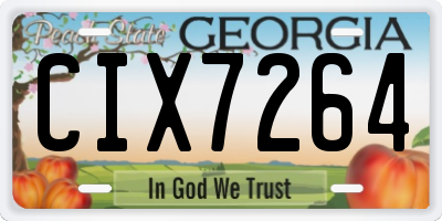 GA license plate CIX7264