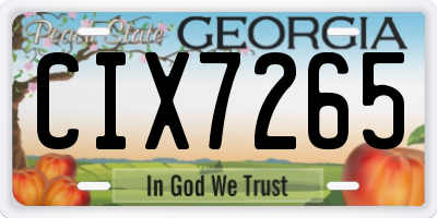 GA license plate CIX7265