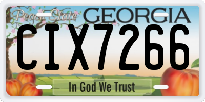 GA license plate CIX7266