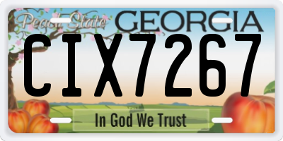 GA license plate CIX7267