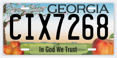 GA license plate CIX7268