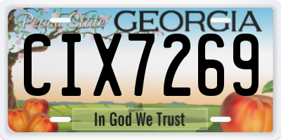 GA license plate CIX7269