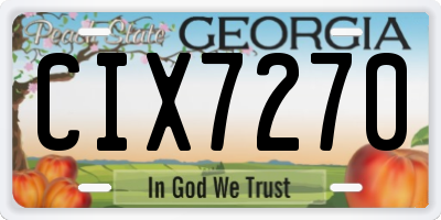 GA license plate CIX7270