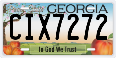 GA license plate CIX7272