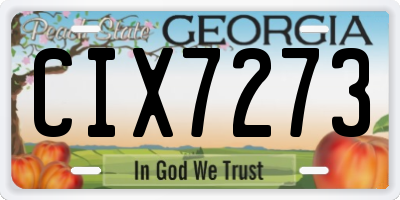 GA license plate CIX7273