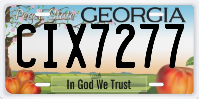 GA license plate CIX7277