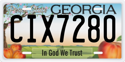 GA license plate CIX7280
